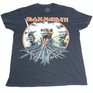 Mens Large Iron Maiden Tee T-Shirt Black Graphic